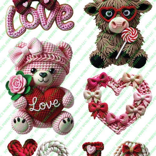 Valentine Faux Crochet Love